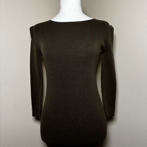 Forever 21 Khaki Ribbed Knit Sweater Dress